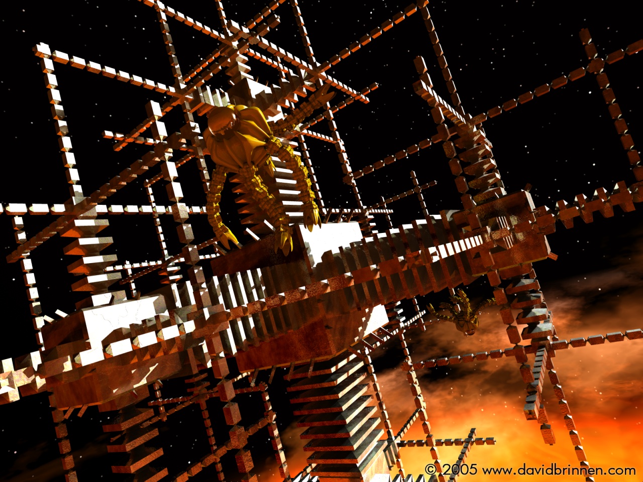 Toy blocks in space