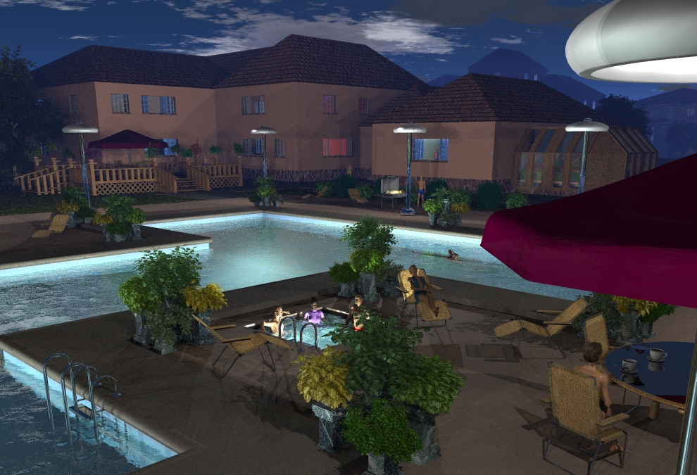 Late Night By the Pool