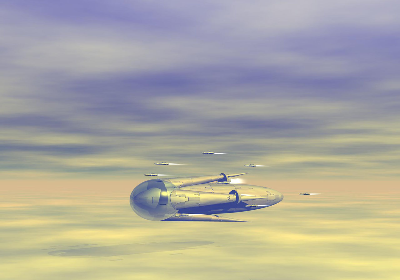 Mothership with fighters