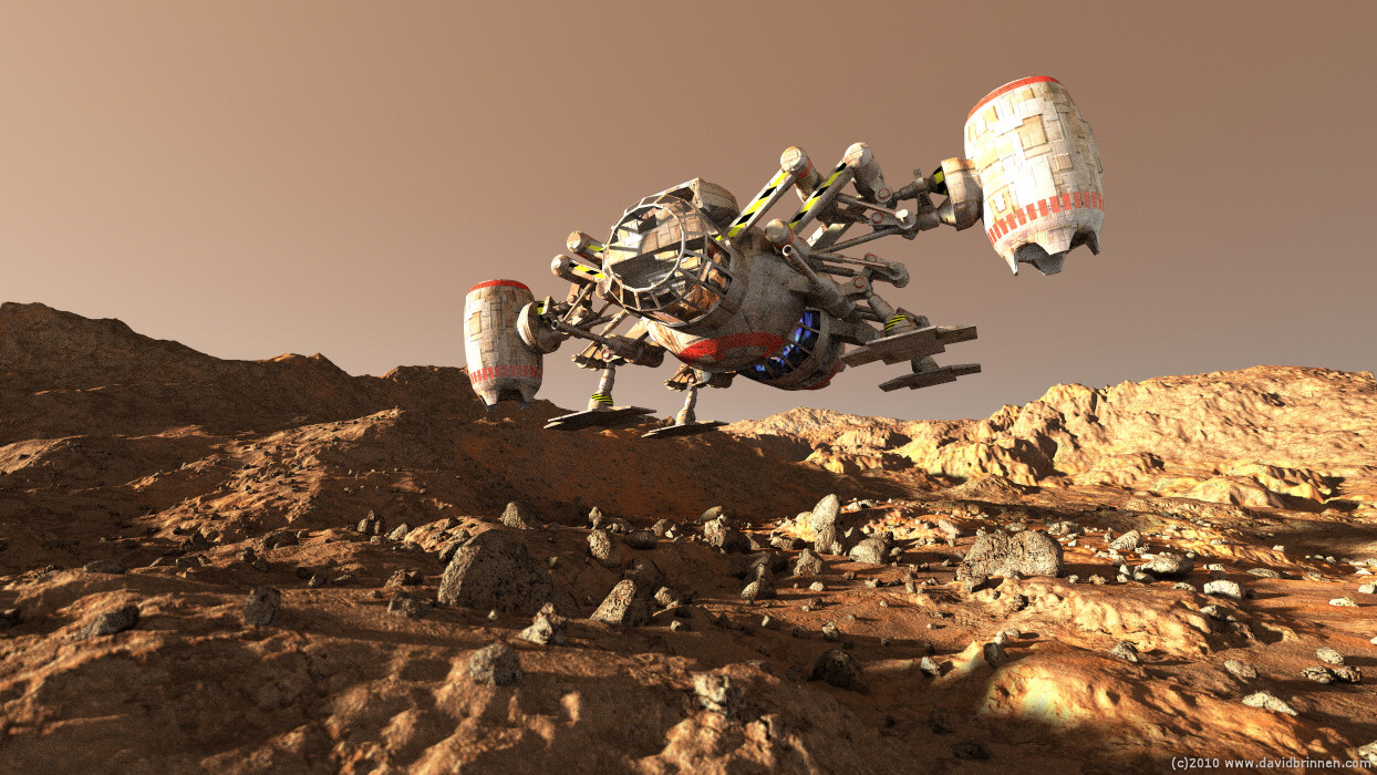 Bug landing on a planet a bit like Mars