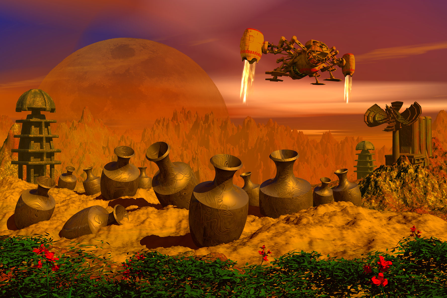 Alien desert ruins