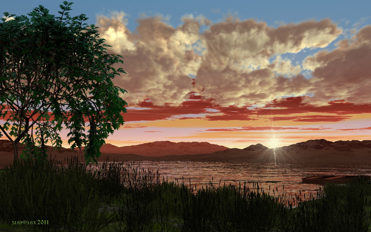 Sunset over the lake
