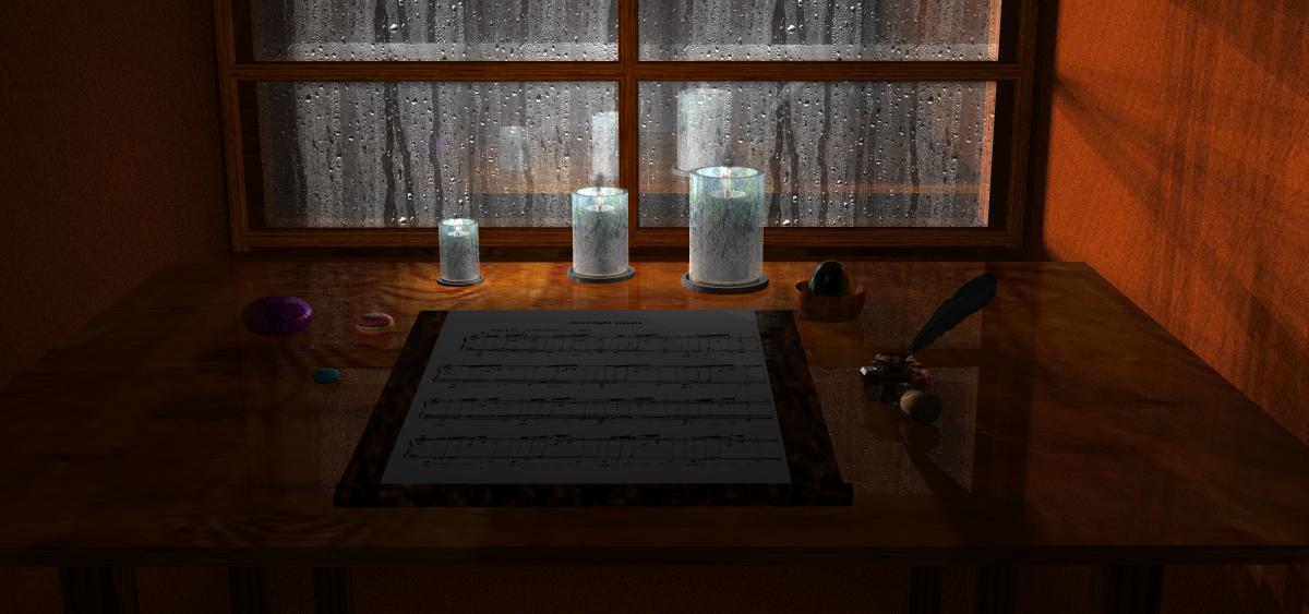 Three candles by a window 03