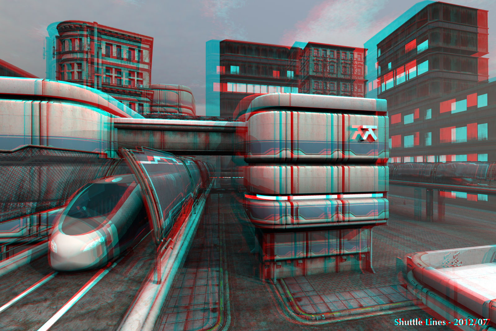 Shuttle Lines Anaglyph