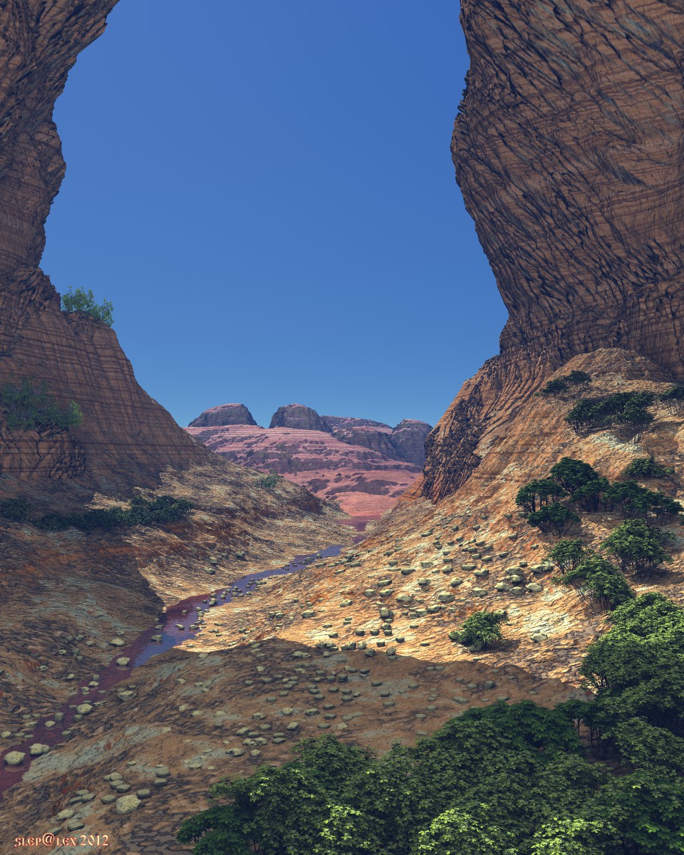 At the bottom of the canyon