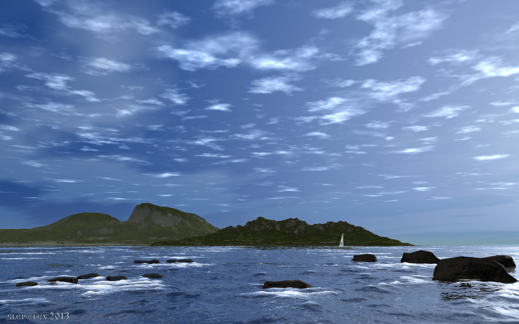 In the blue expanse