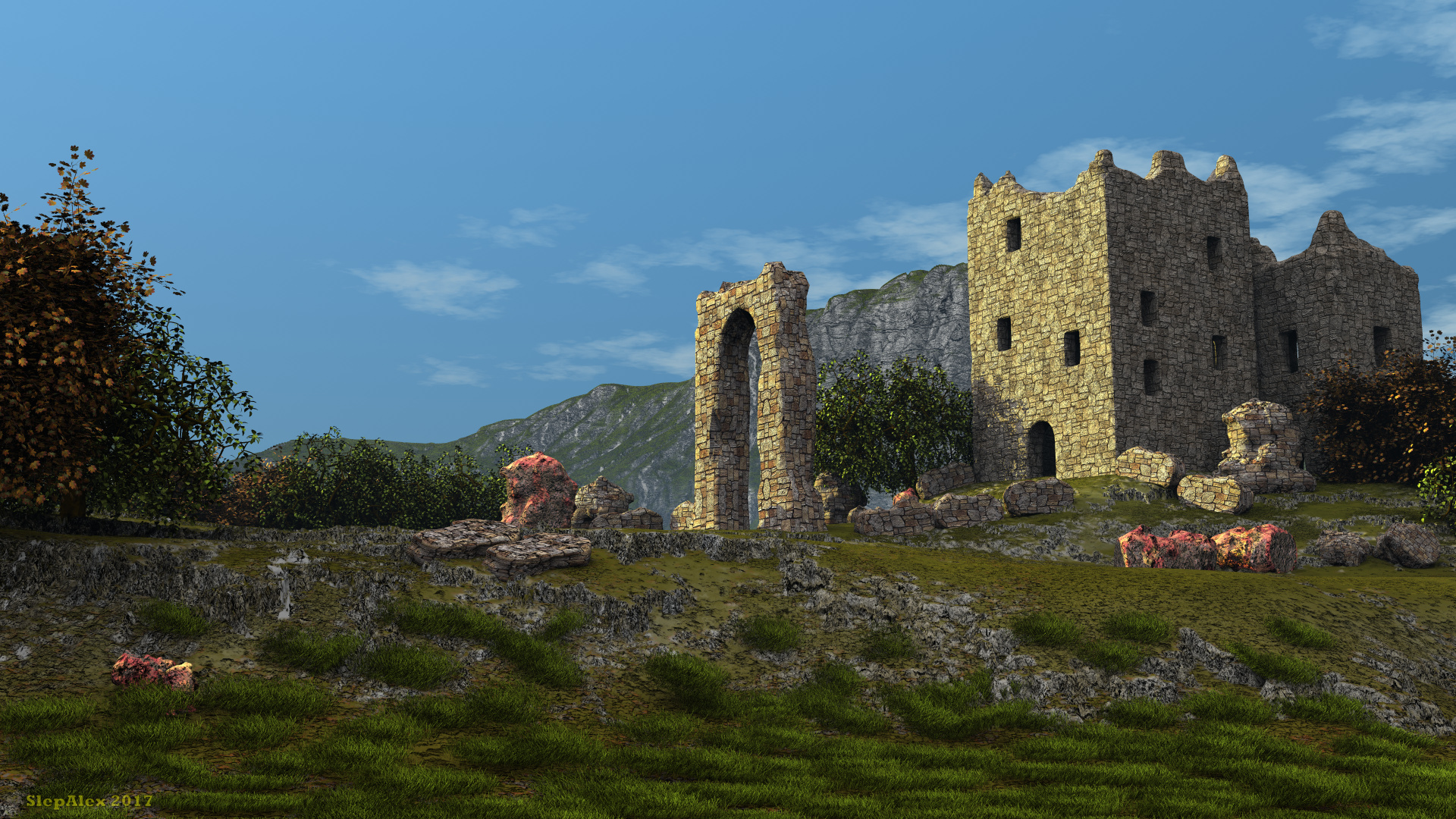 The ruins of the old castle