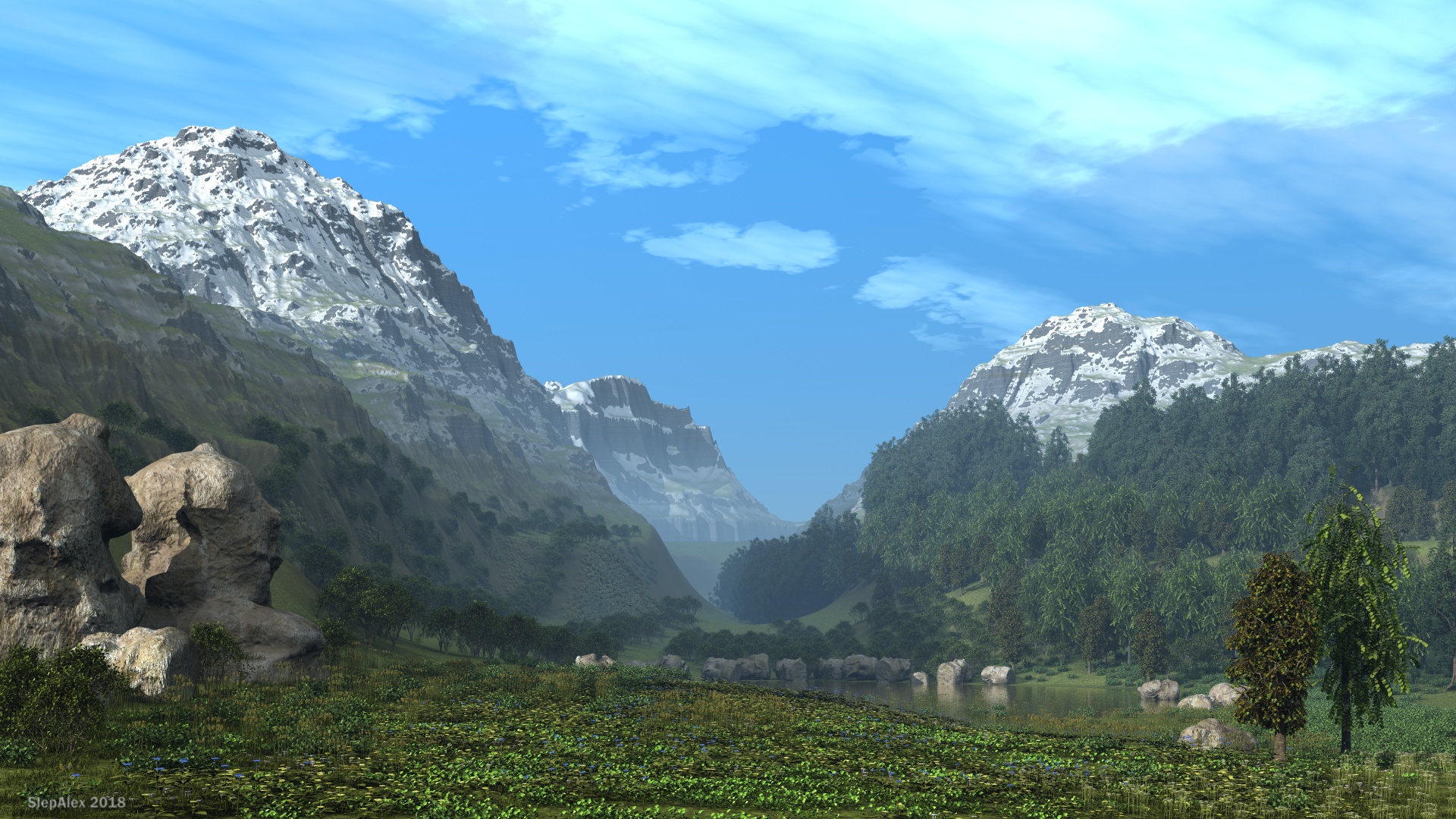 Small mountain lake