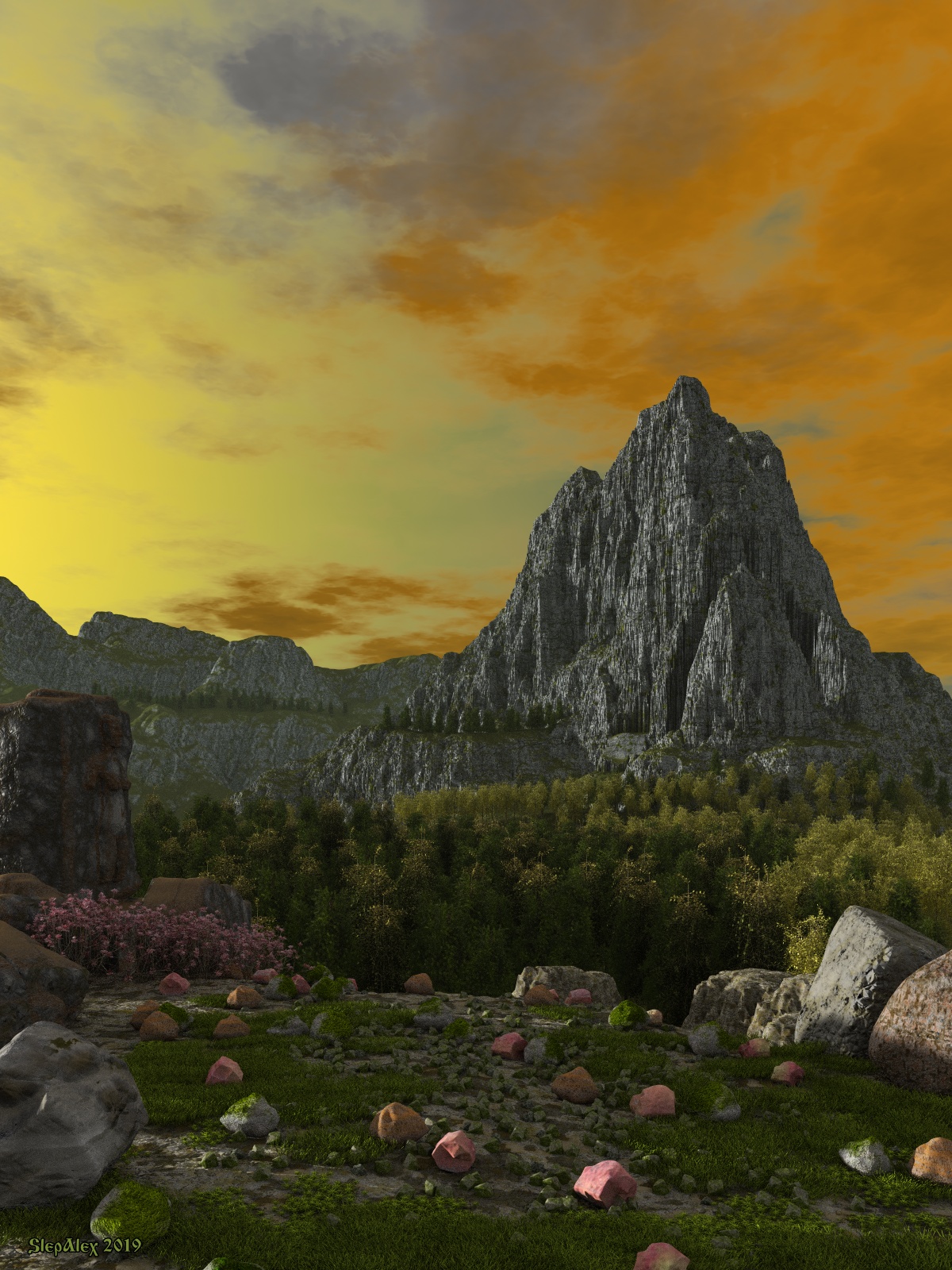 Sunset in the mountains
