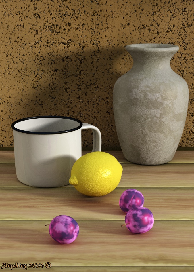 Plums and lemon