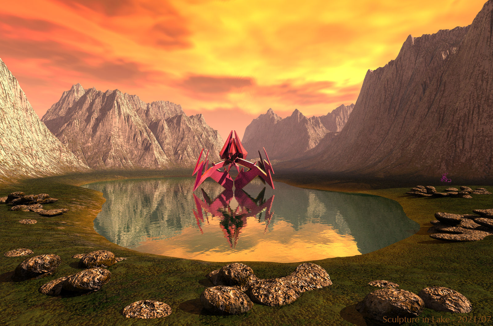 Sculpture in Lake