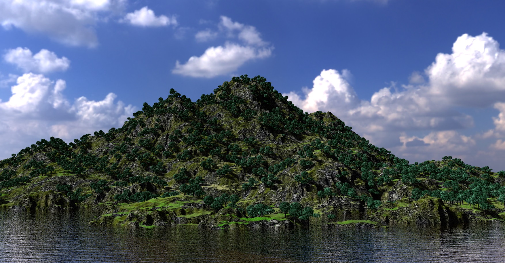Montaña arbolada