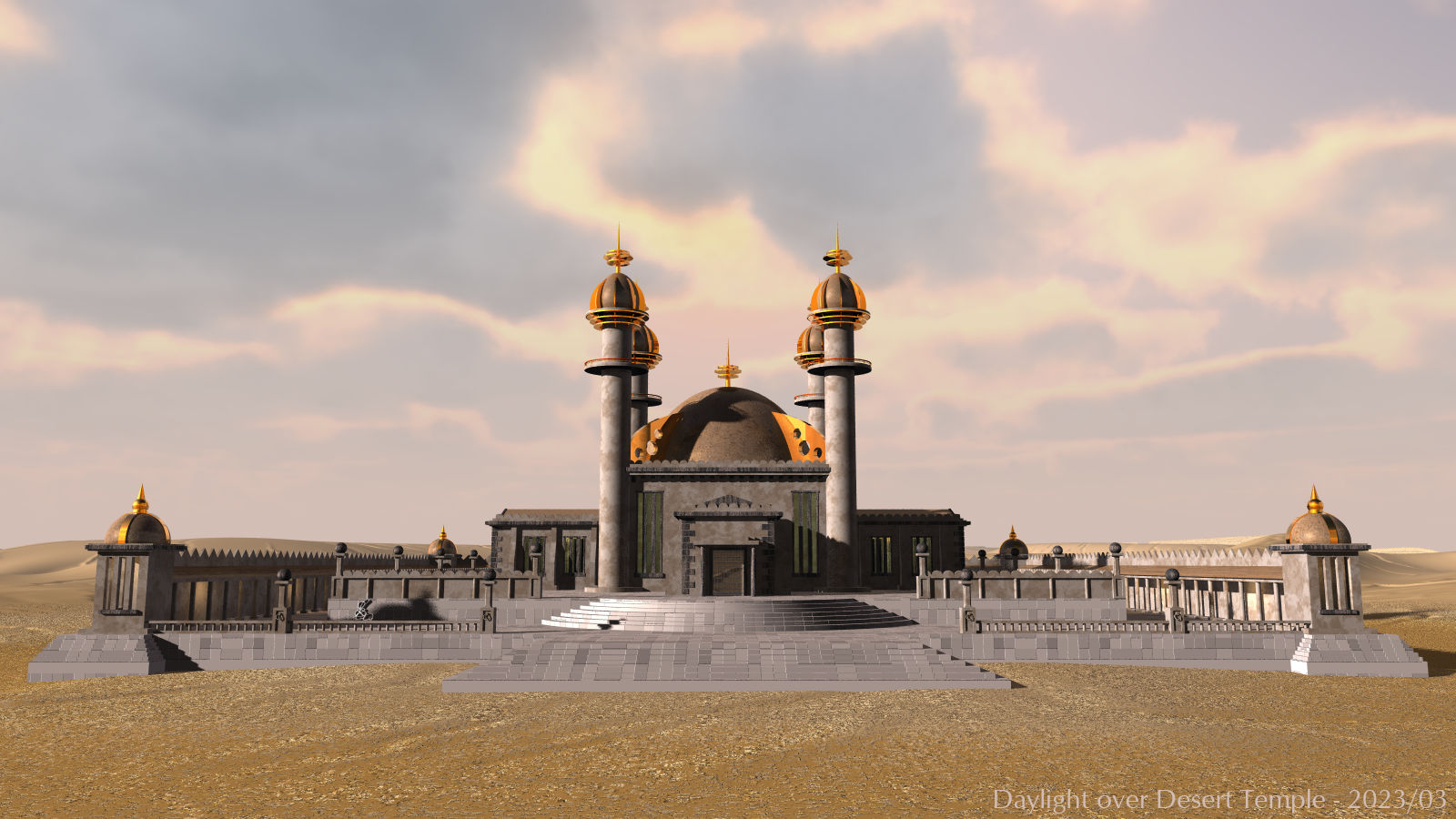 Daylight over Desert Temple