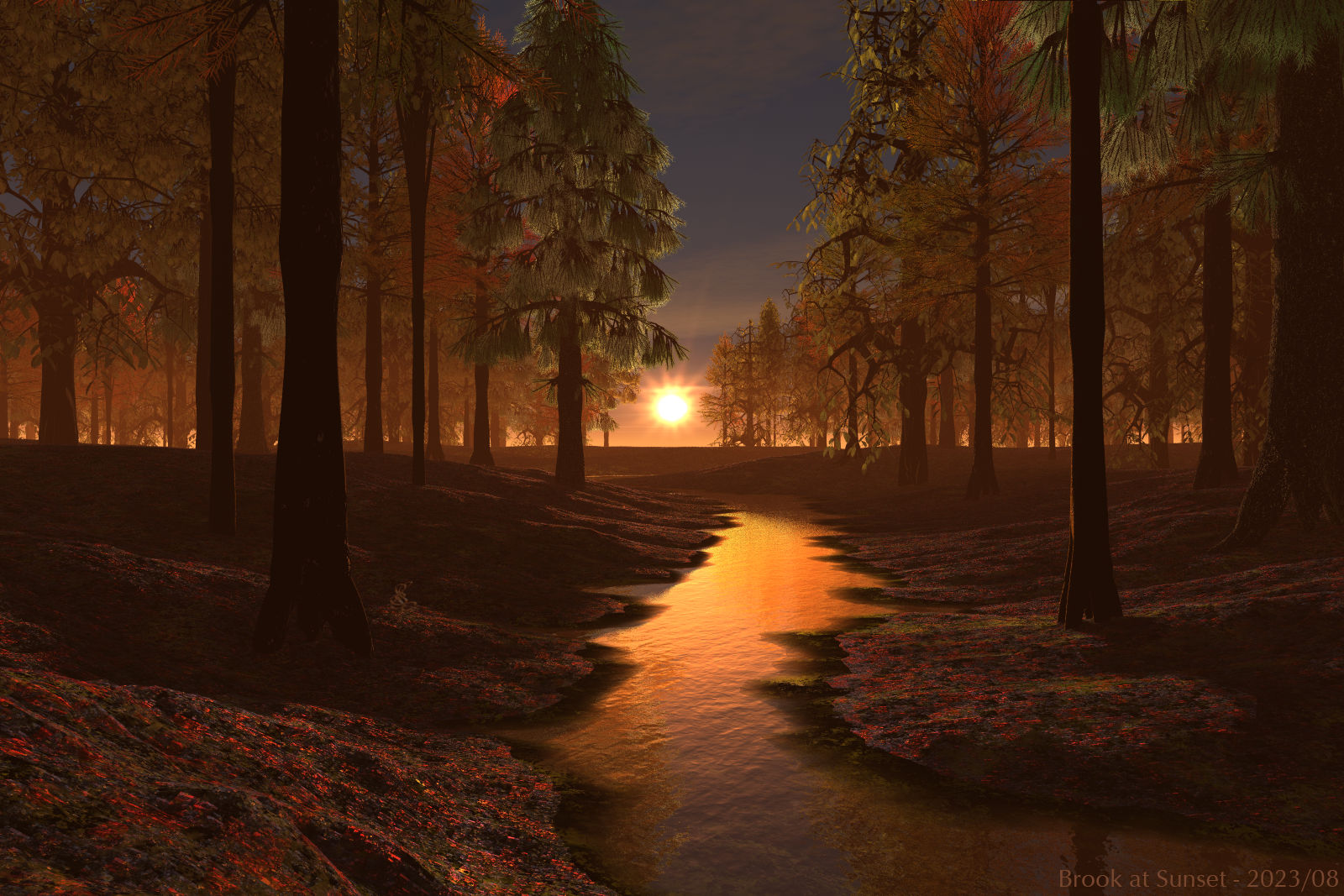 Brook at Sunset