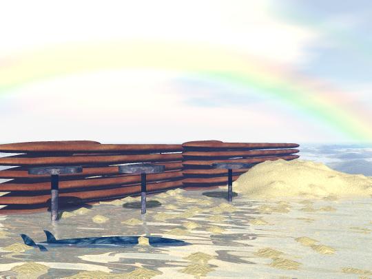 Beach bar after rain