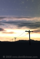 Sunset and telegraph poles...