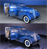 Two Blue Sedans