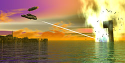 Aliens Attack The Old Space Port On Omicron Ceti
