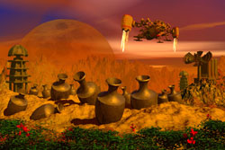 Alien desert ruins