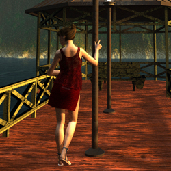 pontile al tramonto