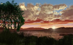 Sunset over the lake