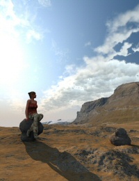 Vicky contemplates Horo's HDRI backdrop