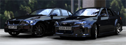 BMW 330i + Subaru Impreza.
