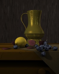 Lemon and grapes