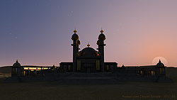 Sunset over Desert Temple