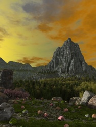 Sunset in the mountains