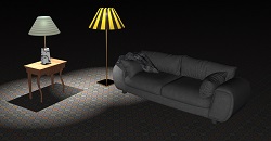 Lamparas y sofa