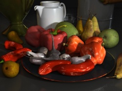 Still life with peppers