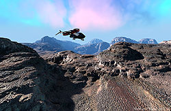 Flight over Rocks