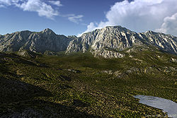 Tarn in Hills